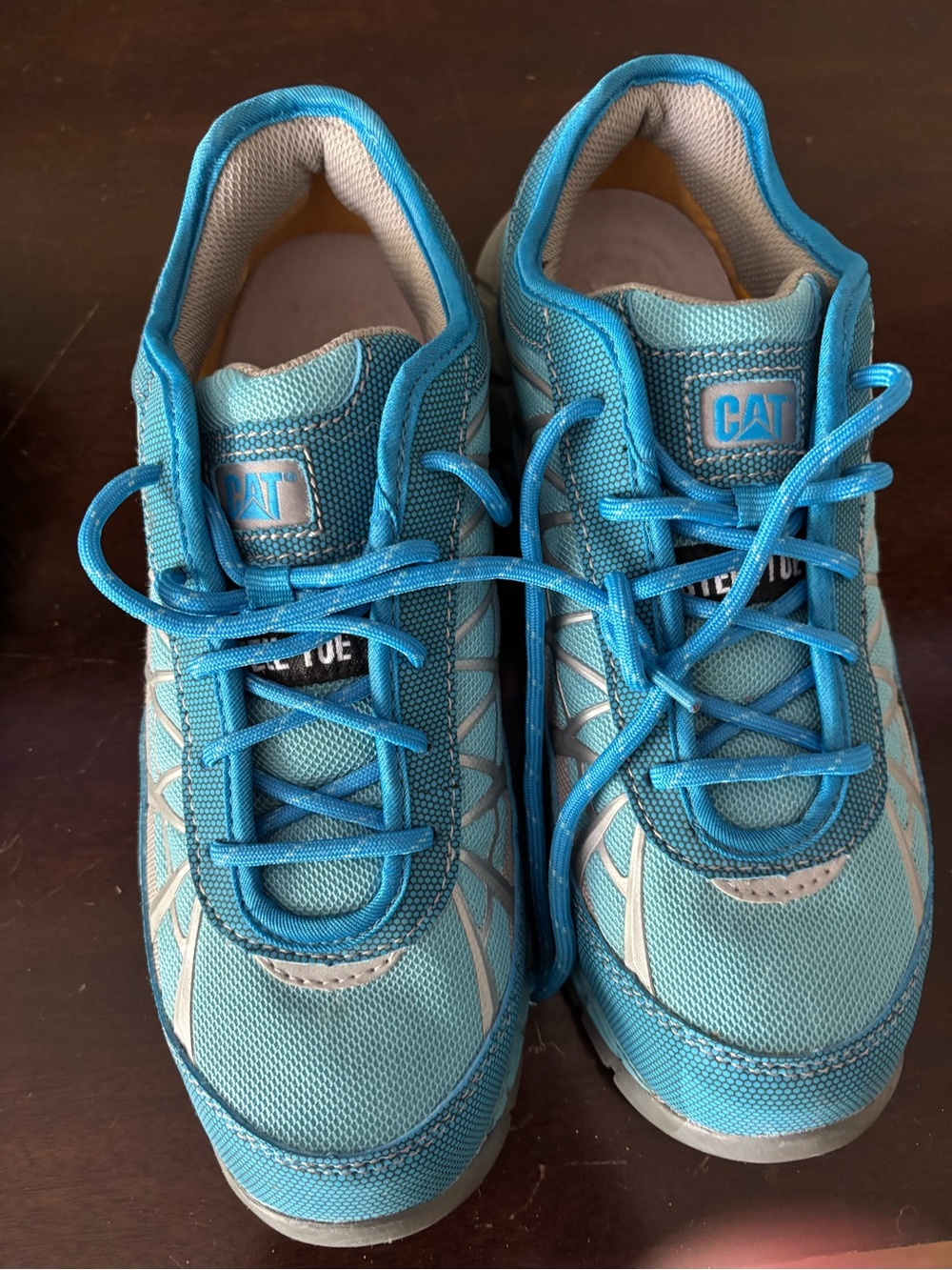Women’s Caterpillar Teal Blue Lace-Up Composite toe shoes